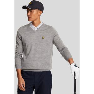 Lyle & Scott - Merino Blend V-hals Pullover - Grijs - Wolmix