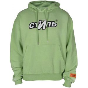 Heron Preston - Sweatshirt - Lichtgroen - Oversized met Capuchon