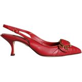 Gegarneerde Slingback Kitten Hakken
