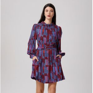 Korte blouse-jurk met grafische print