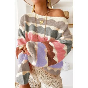 Abstract Gestreepte Brei Pullove