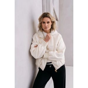 Maicazz - Panton Jacket - Korte Puffer Jacket - Crème - Lichtgewicht Gewatteerde Isolatie