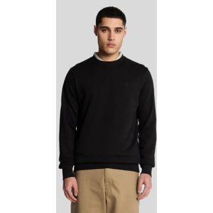 Lyle and Scott Ml2255ton superfine crew jet black heren sweater