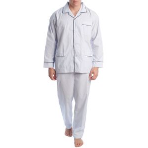 Herenpyjama in popeline met lange mouwen KL30233