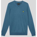 Lyle & Scott - Katoenen Merino V-Hals Trui - Blauw