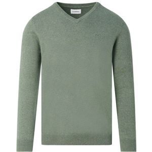 Campbell - V-neck Sweater London - Duck Green Melange - Heren