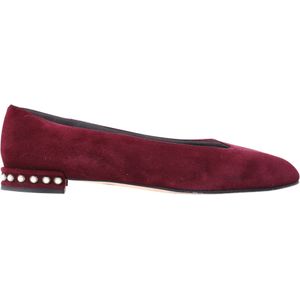 Stuart Weitzman Peer-Opgemaakt Ballerina's in Rode Suède
