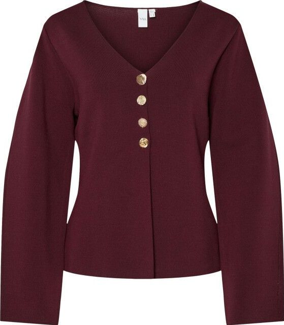 Y.a.s - Truien & Vesten - Bordeaux - Gebreid Vest voor Dames