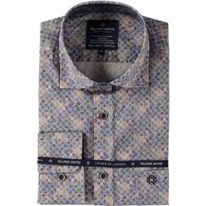 Fellows United - Lange Mouw Overhemd - Blauw - 100% Katoen