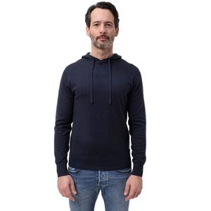 Merino Wol Hoodie Marineblauw