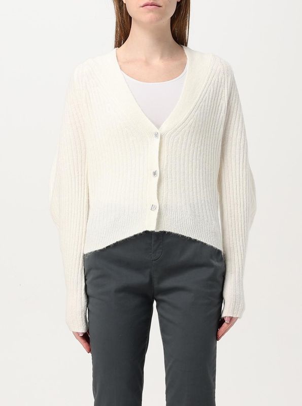 Geribbelde Gebreide Cardigan Met Versierde Knopen