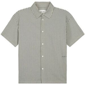 Olaf Hussein Boxy seersucker stripe shirt ss korte mouw overhemden m200303