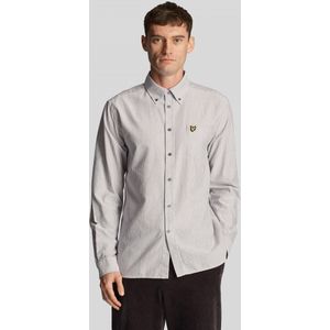 Lyle And Scott - Oxford Shirt - Grijs/Wit - Lange Mouwen