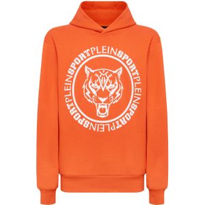 Plein Sport - Hooded Sweatshirt Carbon Tiger - Hoodie - Wit - Katoenmix Fleece