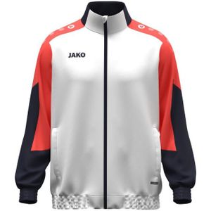 JAKO Unisex geweven jas Dynamic, wit/koraal/marine, S