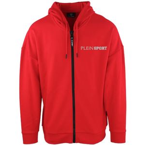 Plein Sport - Hoodie - Rood - Met Ritssluiting - Slim Fit