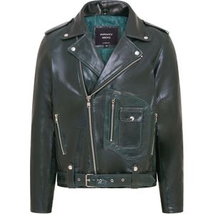 Heren - Groene Biker Brando Jas - Koeienhuid Leren