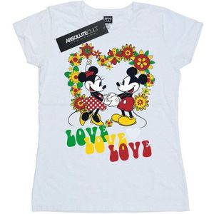 Li-cense Disney dames mickey en minnie mouse hippie love katoenen t-shirt