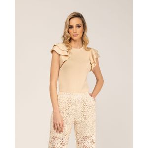 Tops - Gebreide Top - Met Ruches Op De Mouwen