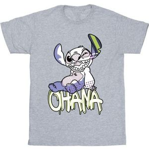 Li-cense - Lilo en Stitch Ohana Graffiti T-shirt - Groen - 100% Katoen