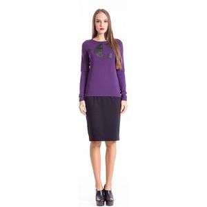 Conquista - C' Logo - Lange Mouw Top - Aubergine
