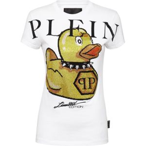 Philipp Plein - T-Shirt - Wit - Ronde Hals - Katoen
