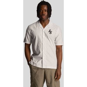 Lyle And Scott - Pinstripe Revere Collar Shirt - Wit - Overhemd