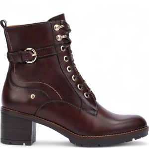 Pikolinos - Llanes - Bruin - Leren Gevechtsenkellaarsjes - Middelhoge Hak