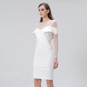 Jerseyjurken - Bardot Halslijn - Bodycon Jurk - Korte Kleding - Zwart