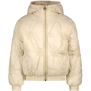 Le Chic Meisjes winterjas bloemen bardot oatmeal elite