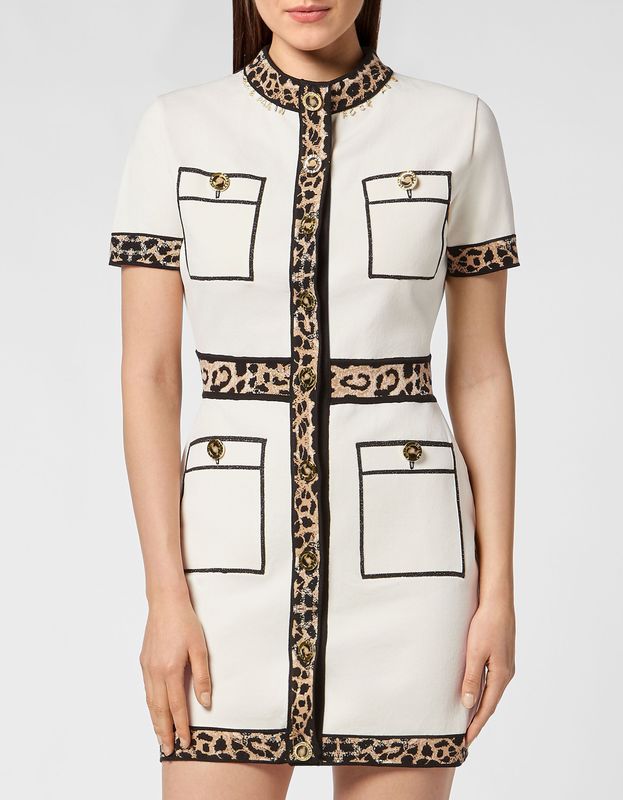 Gebreide Jurk - Leopard - Tricot Jurken