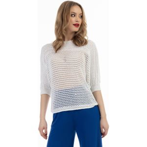 faina wijdmazige gebreide trui