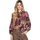 Geisha - 53649-20 - Dames Shirt - Camel/Pink - Lange Mouwen