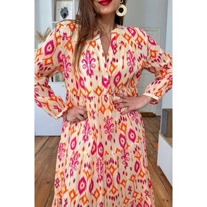 Gelaagde Ikat Maxi Jurk