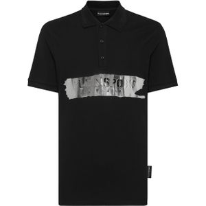 Plein Sport - Polo Shirt SS Silver Brush - Zwart - Katoen