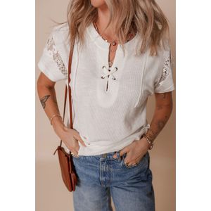 Vetersluiting Geribbelde Gebreide Top