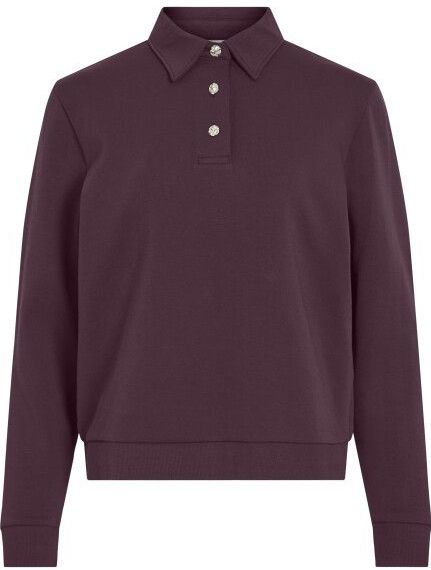 Vila Trui Vicolmara Collar L/s Top 14111276 Fig Dames Maat - M