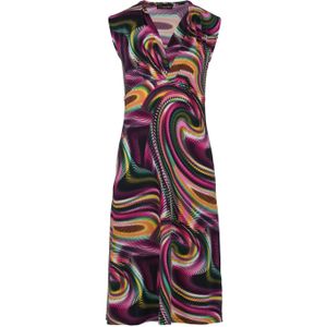 Jerseyjurken - Mouwloze Empire Line - Jurk - Moerbei Print