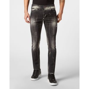 Philipp Plein - Amangiri Grijs - Jeans - Super Straight Cut - Stretch Denim