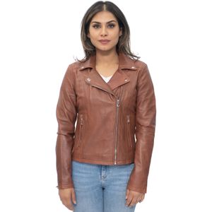 Dames - Bruin - Sacramento - Leren Bikerjack