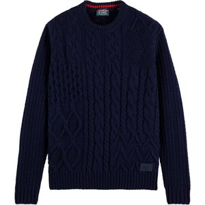 Scotch & Soda Wool-blend structure knit sweater navy