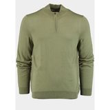Boss Black - Groene Wol Half Zip Trui - Heren