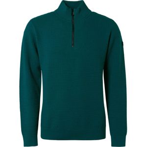 No Excess Pullover half zipper solid jacquard ocean