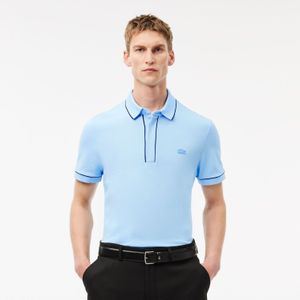 Lacoste - Regular Fit Paris Stretch Piqué Poloshirt - Lichtblauw