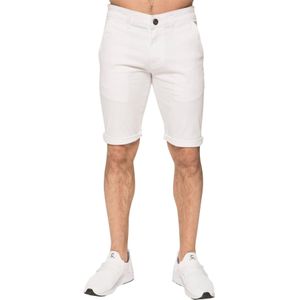 Enzo - Chino Shorts - Wit - Heren Slim Fit Stretch