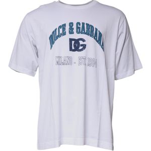 Dolce Gabbana - DG Milano - T-shirt - Wit - Katoen - Korte Mouwen