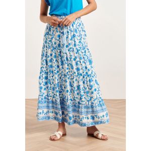 Smashed Lemon 24315 prachtige blauwe bloemen paisley maxi rok