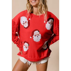 Pailletten Kerstman Trui