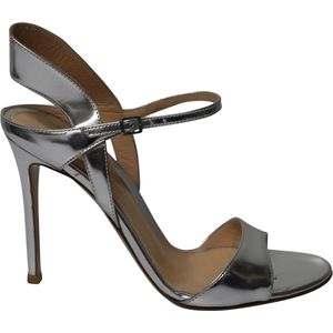 Gianvito Rossi Enkelsandalen met Bandje in Zilverkleurig Leer