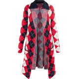 myMo - ROCKS - Gebreid Vest - Bloedrood / Zwart / Wit